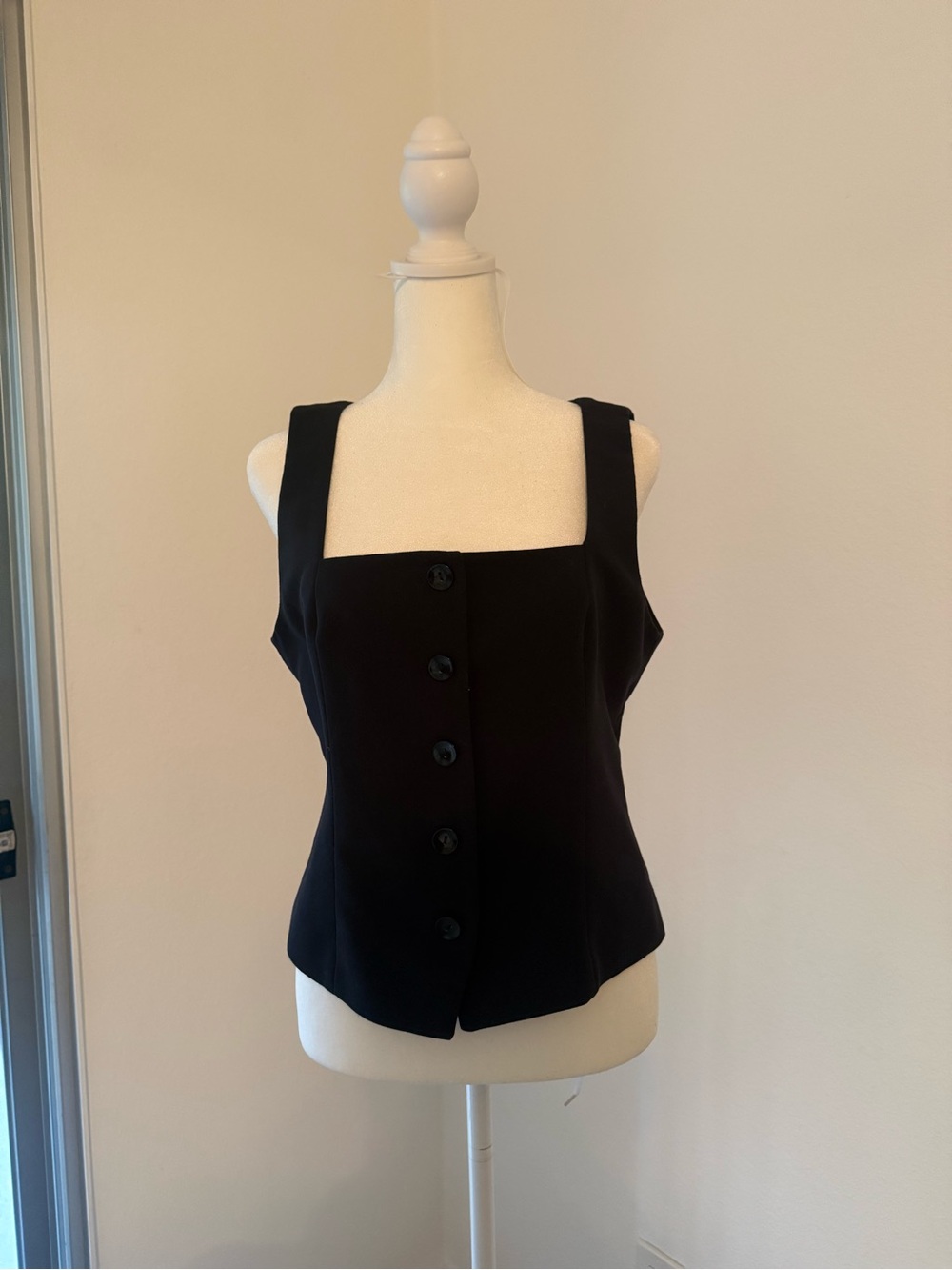 Black Square-Neck Button Front vest/shirt-Abercrombie